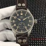 High Quality Swiss Replica IWC Big Pilot Heritage Watch SS Black Leather On Sale